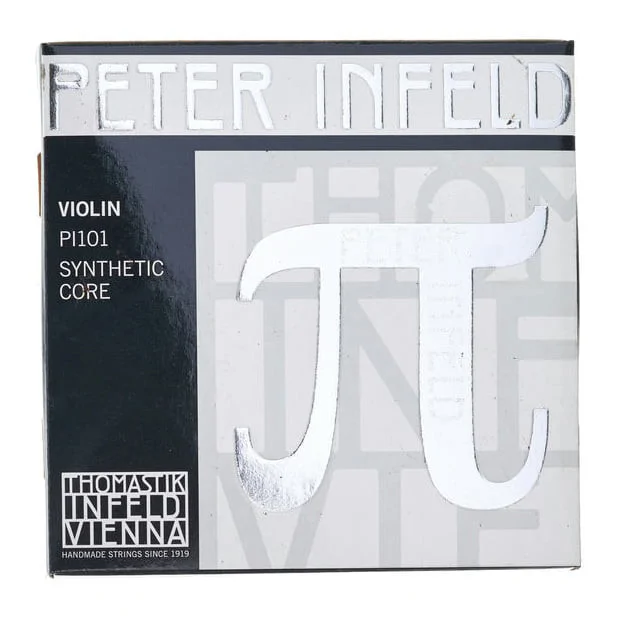 Thomastik Peter Infeld PI101 keman telinin premium set yapısını ve ton karakterini anlatan ürün görseli